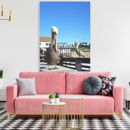 Impression de toile - Pélicans sur la jetée (Insitu(Salon))