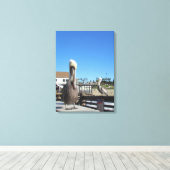 Impression de toile - Pélicans sur la jetée (Insitu (Plancher de Bois))