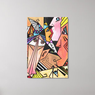 Impression de toile Portrait Cubisme Visages Abstr