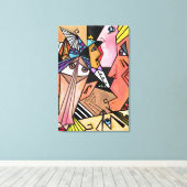 Impression de toile Portrait Cubisme Visages Abstr (Insitu (Plancher de Bois))