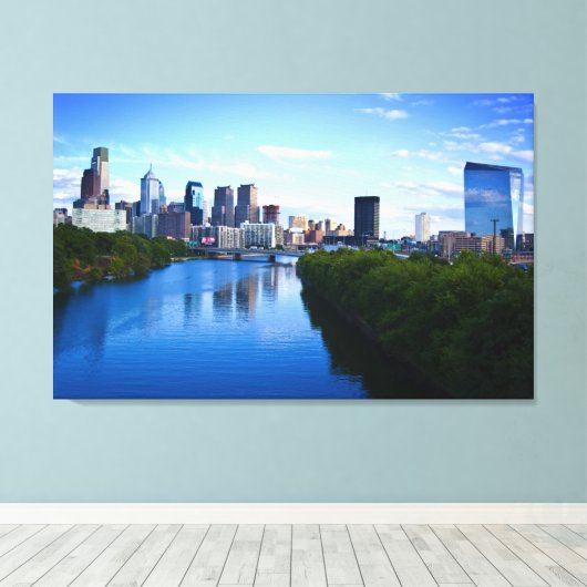 Impression de toile Skyline de Philadelphie (Insitu (Plancher de Bois))