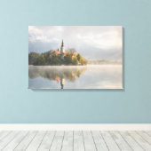Impression de toile solaire Foggy Bled Lake (Insitu (Plancher de Bois))