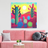 Impression de toile, soleil sur le plateau Cactus (Insitu(Salon))