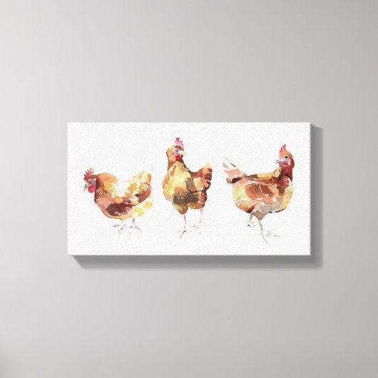 Impression de toile - Trois poulets d'élevage (Recto)