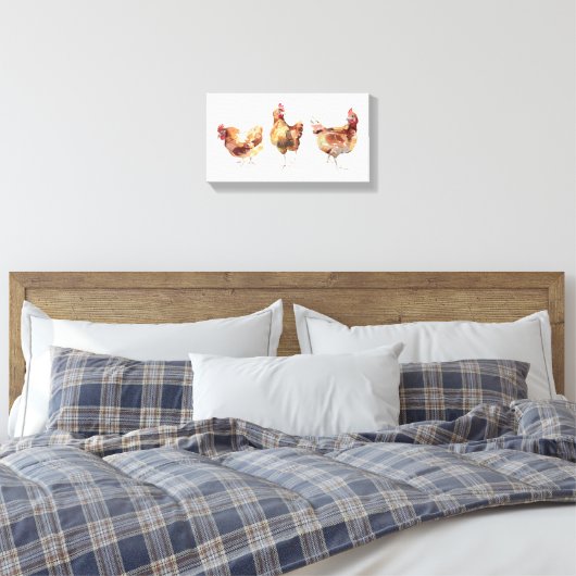 Impression de toile - Trois poulets d'élevage (Insitu(Chambre))