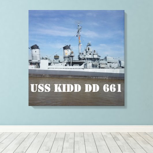 Impression de toile USS KIDD DD 661 (Insitu (Plancher de Bois))