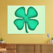 Impression de toile verte Lucky 4 Leaf Irish Clove (Insitu(Salon))