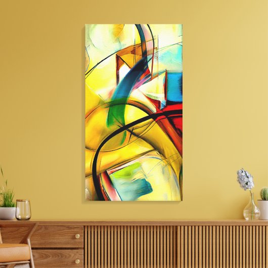 impression de toile verticale, art abstrait multic (Insitu(Salon))