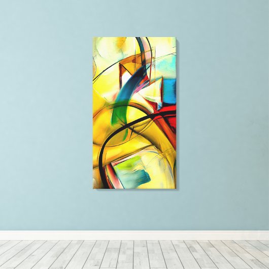 impression de toile verticale, art abstrait multic (Insitu (Plancher de Bois))