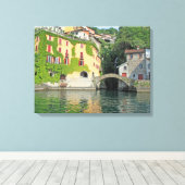 Impression de toile vue du lac Côme Nesso (Insitu (Plancher de Bois))