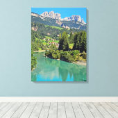 Impression de toile vue lac Dolomites (Insitu (Plancher de Bois))
