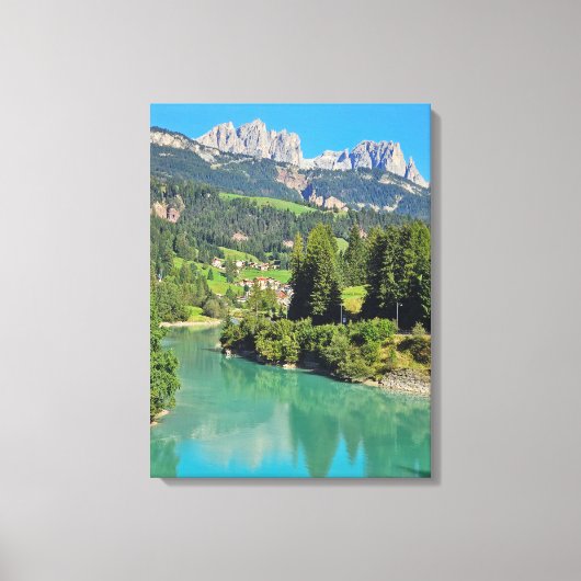 Impression de toile vue lac Dolomites (Recto)