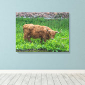 Impression de toile vue vache Highland (Insitu (Plancher de Bois))