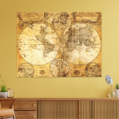 Impression de toile World Continent Map datant du  (Insitu(Salon))