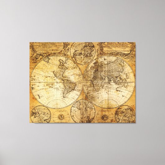 Impression de toile World Continent Map datant du  (Recto)
