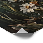 Impression de toilettes florales, affiche de salle (Coin)