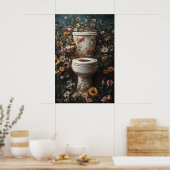 Impression de toilettes florales, affiche de salle (Cuisine)