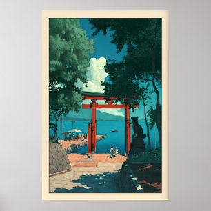 Impression de Torii de bord de mer dans le style d
