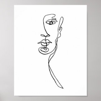 Impression de trait de trait de face minimal