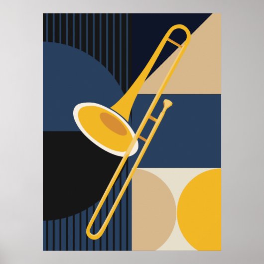 Impression de trombone Bauhaus | Art musical du mi (Devant)