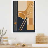 Impression de trombone Bauhaus, musique moderne du (Cuisine)
