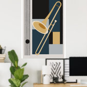 Impression de trombone Bauhaus, musique moderne du (Bureau à domicile)
