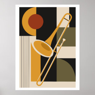 Impression de trombone Bauhaus, musique moderne du