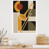 Impression de trombone Bauhaus, musique moderne du (Cuisine)