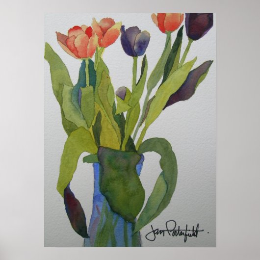Impression de tulipes multicolores (Devant)