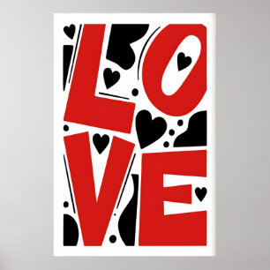 Impression de typographie d'amour Art de lettre ve