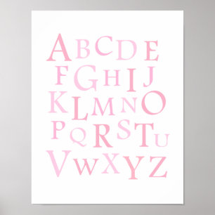 Impression de typographie pour la nurserie ABC ros