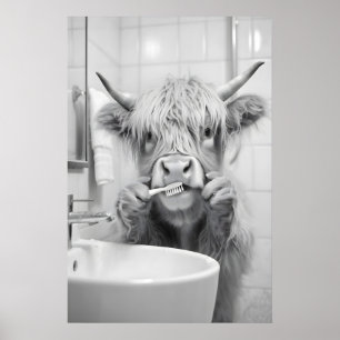 Impression de vache des Highlands se brossant les