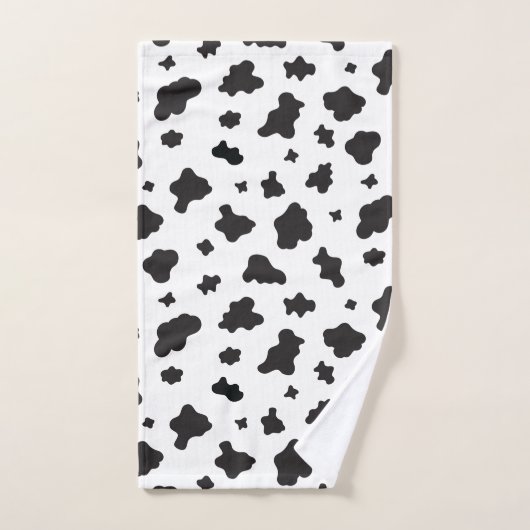 Impression de vache noir et blanc (Serviette à main)