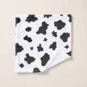 Impression de vache noir et blanc (Gant de toilette)
