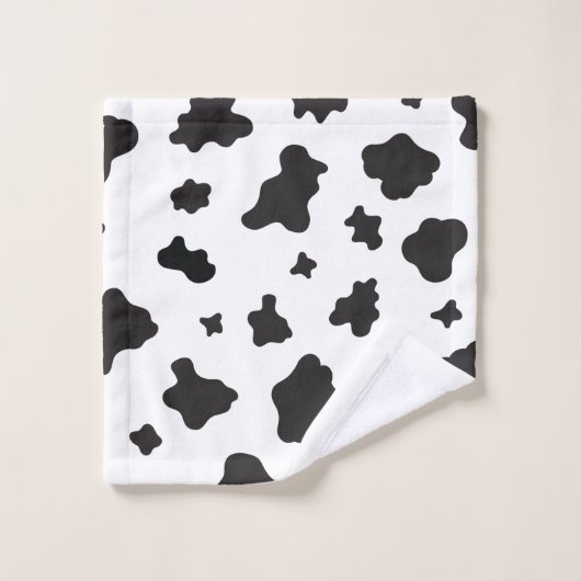 Impression de vache noir et blanc (Gant de toilette)