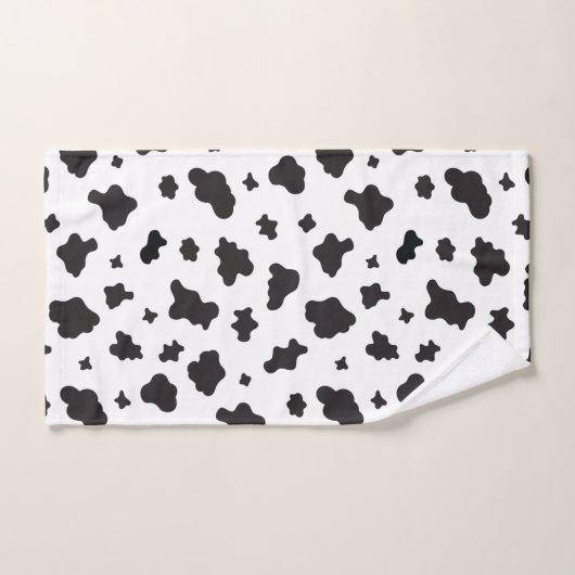 Impression de vache noir et blanc (Serviette à main)