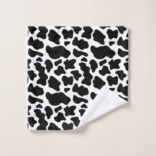 Impression de vache noire et blanche (Gant de toilette)
