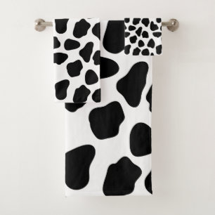 Impression de vache noire et blanche