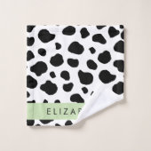 Impression De Vache, Spots De Vache, Noir Et Blanc (Gant de toilette)