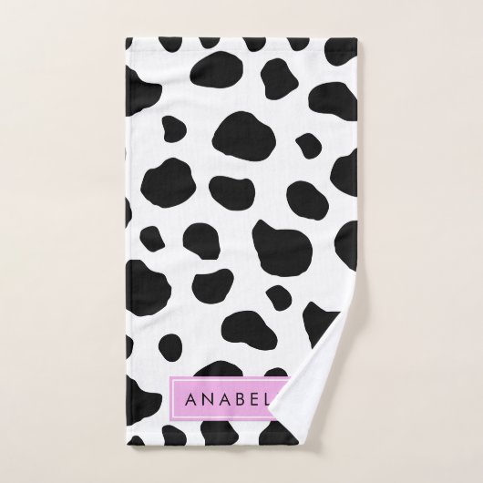 Impression De Vache, Spots De Vache, Noir Et Blanc (Serviette à main)