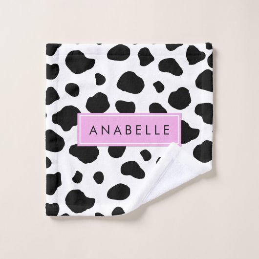 Impression De Vache, Spots De Vache, Noir Et Blanc (Gant de toilette)