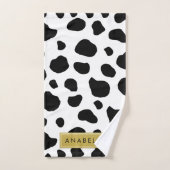 Impression De Vache, Spots De Vache, Noir Et Blanc (Serviette à main)
