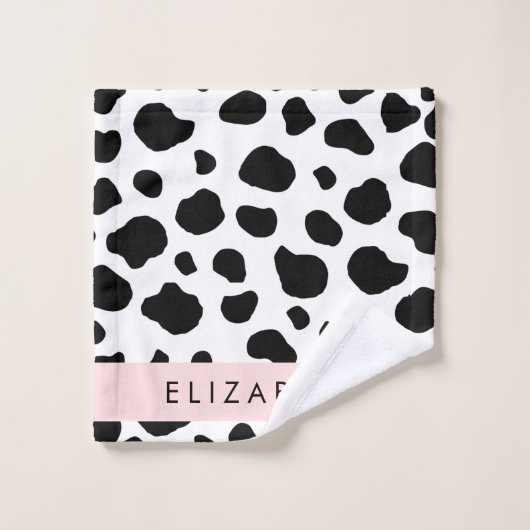 Impression De Vache, Spots De Vache, Noir Et Blanc (Gant de toilette)