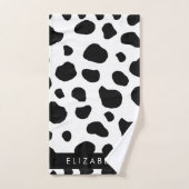 Impression De Vache, Spots De Vache, Noir Et Blanc (Serviette à main)