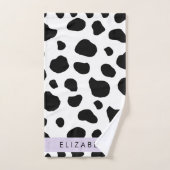 Impression De Vache, Spots De Vache, Noir Et Blanc (Serviette à main)