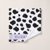 Impression De Vache, Spots De Vache, Noir Et Blanc (Gant de toilette)