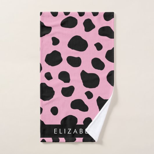 Impression De Vache, Spots De Vache, Vache Rose, V (Serviette à main)