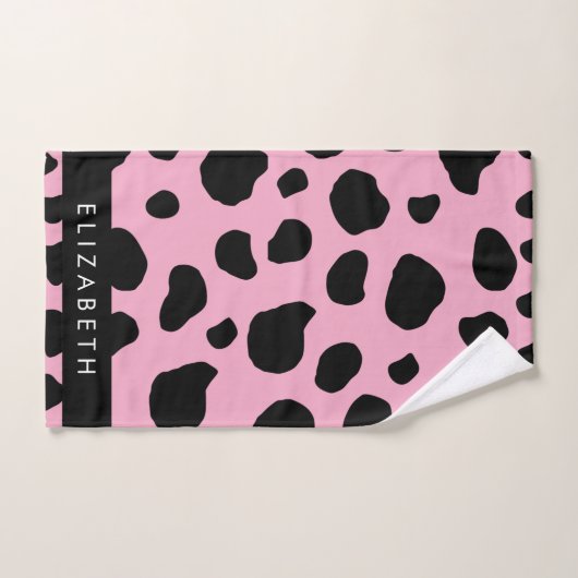 Impression De Vache, Spots De Vache, Vache Rose, V (Serviette à main)