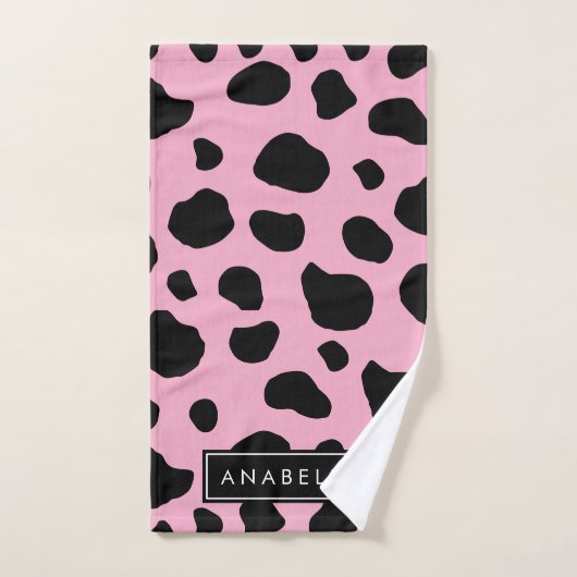 Impression De Vache, Spots De Vache, Vache Rose, V (Serviette à main)