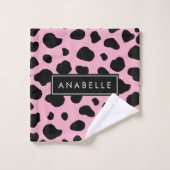 Impression De Vache, Spots De Vache, Vache Rose, V (Gant de toilette)